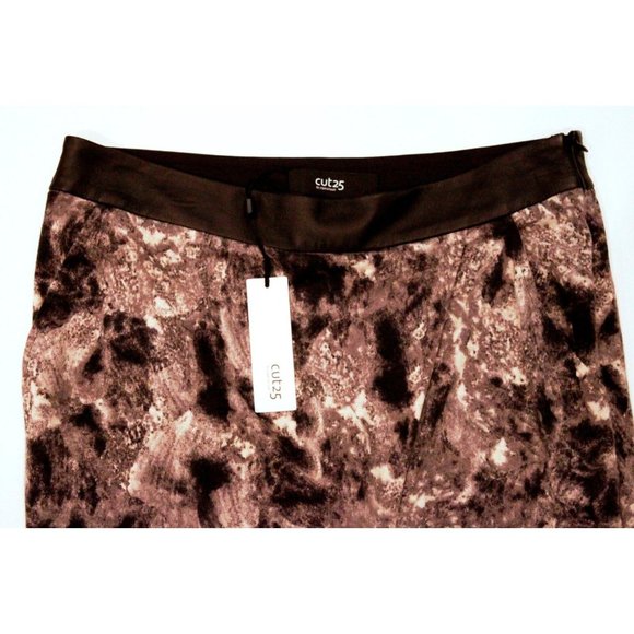 CUT 25 by YIGAL AZROUEL Haze Multi FOLDOVER Jersey LEATHER Waist PANTS ( 6 ) - Picture 4 of 7